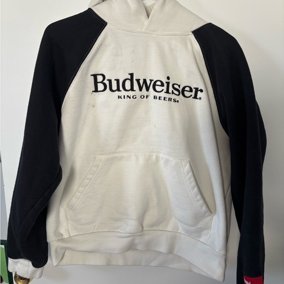 PacSun Tops - PacSun Black and White Budweiser Collab Hoodie Chic 2023 Fashion